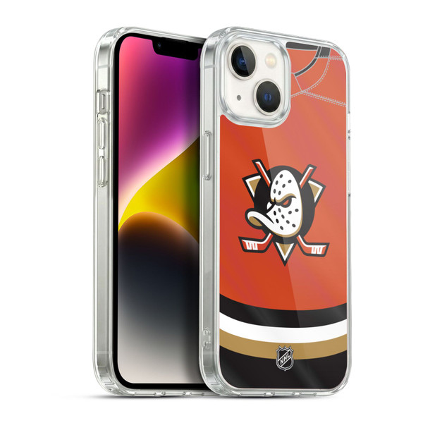 NHL Anaheim Ducks Jersey Soft Gel Case for Apple iPhone 14