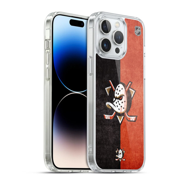 NHL Anaheim Ducks Half Distressed Soft Gel Case for Apple iPhone 14 Pro Max & MagSafe