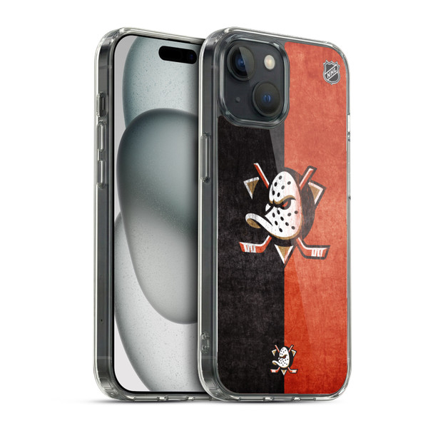 NHL Anaheim Ducks Half Distressed Soft Gel Case for Apple iPhone 15 & MagSafe