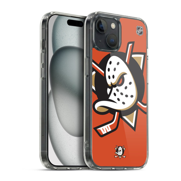 NHL Anaheim Ducks Oversized Soft Gel Case for Apple iPhone 15 Plus & MagSafe