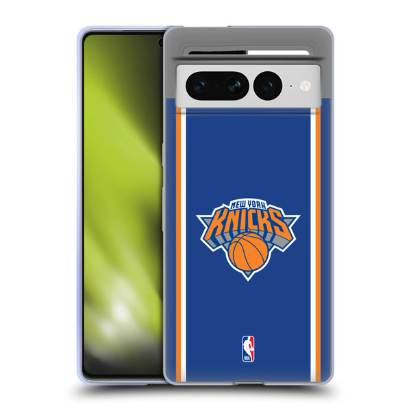 NBA New York Knicks Logo Blue Design Soft Gel Case for Google Pixel 7 Pro