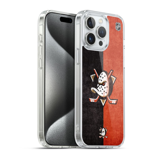 NHL Anaheim Ducks Half Distressed Soft Gel Case for Apple iPhone 15 Pro Max & MagSafe