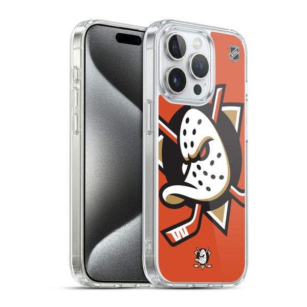 NHL Anaheim Ducks Oversized Soft Gel Case for Apple iPhone 15 Pro & MagSafe