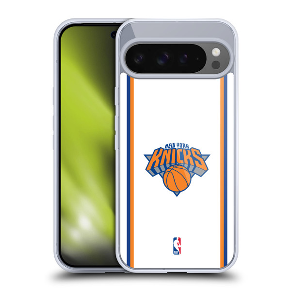 NBA New York Knicks Logo White Design Soft Gel Case for Google Pixel 9 Pro XL