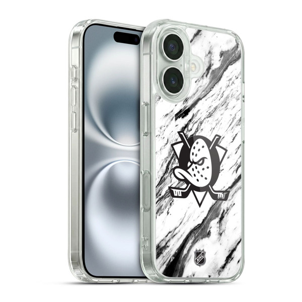 NHL Anaheim Ducks Marble Soft Gel Case for Apple iPhone 16 & MagSafe