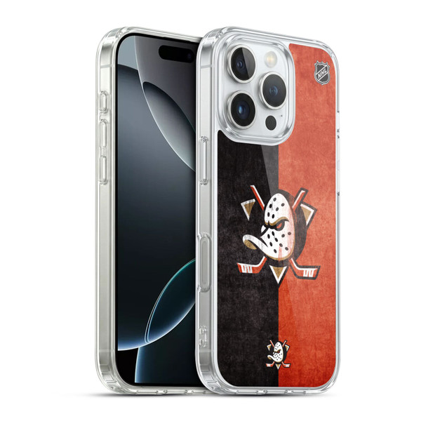 NHL Anaheim Ducks Half Distressed Soft Gel Case for Apple iPhone 16 Pro & MagSafe
