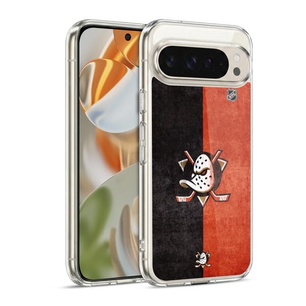 NHL Anaheim Ducks Half Distressed Soft Gel Case for Google Pixel 9 / Pixel 9 Pro