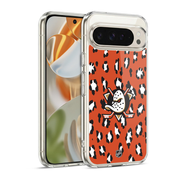 NHL Anaheim Ducks Leopard Pattern Soft Gel Case for Google Pixel 9 / Pixel 9 Pro