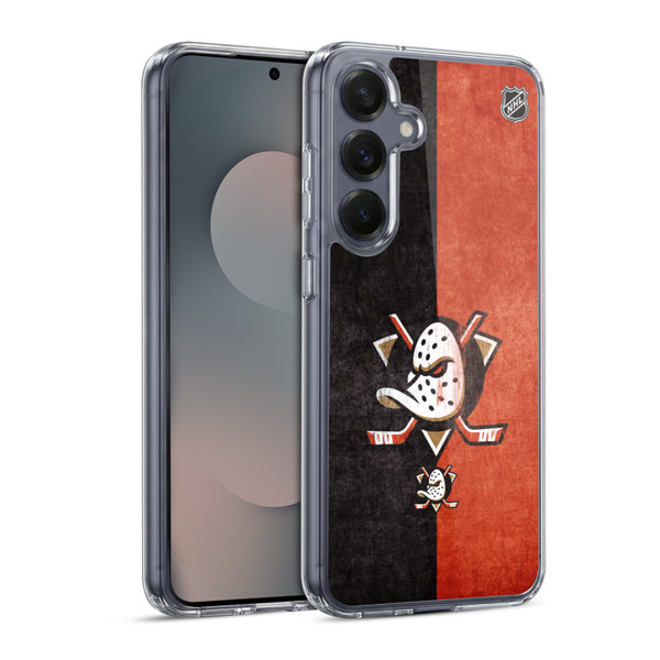 NHL Anaheim Ducks Half Distressed Soft Gel Case for Samsung Galaxy S25 & MagSafe