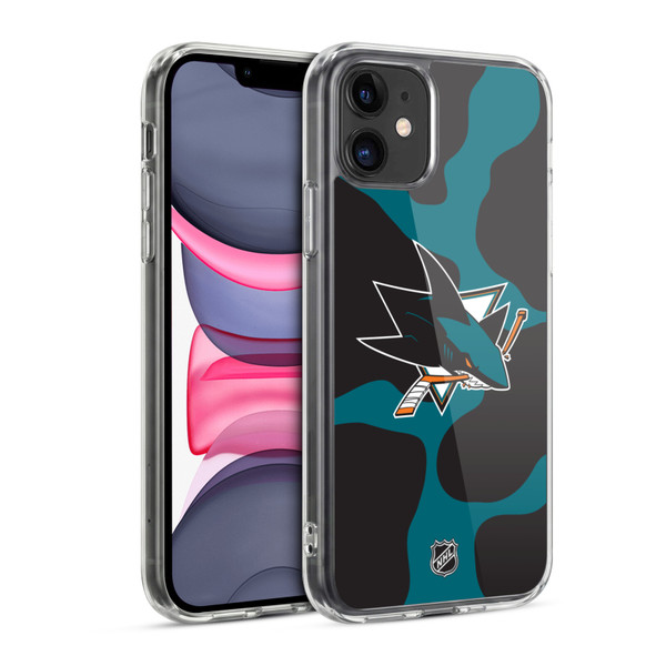 NHL San Jose Sharks Cow Pattern Soft Gel Case for Apple iPhone 11