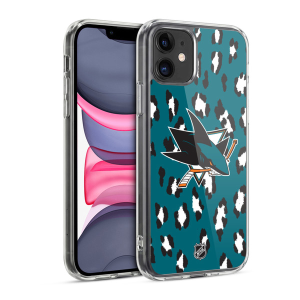 NHL San Jose Sharks Leopard Pattern Soft Gel Case for Apple iPhone 11