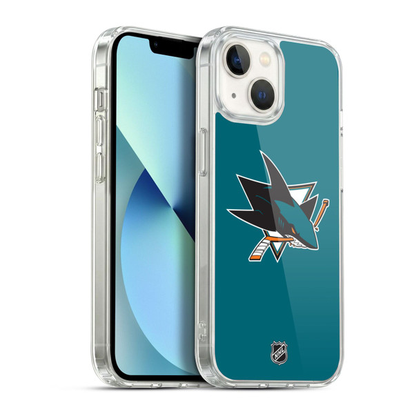 NHL San Jose Sharks Plain Soft Gel Case for Apple iPhone 13