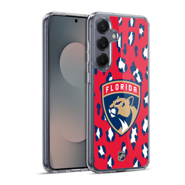 NHL Florida Panthers Leopard Pattern Soft Gel Case for Samsung Galaxy S25+ & MagSafe