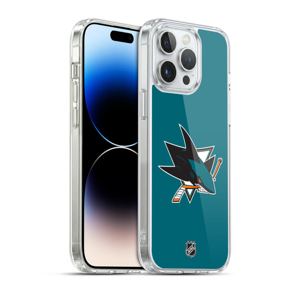 NHL San Jose Sharks Plain Soft Gel Case for Apple iPhone 14 Pro Max & MagSafe