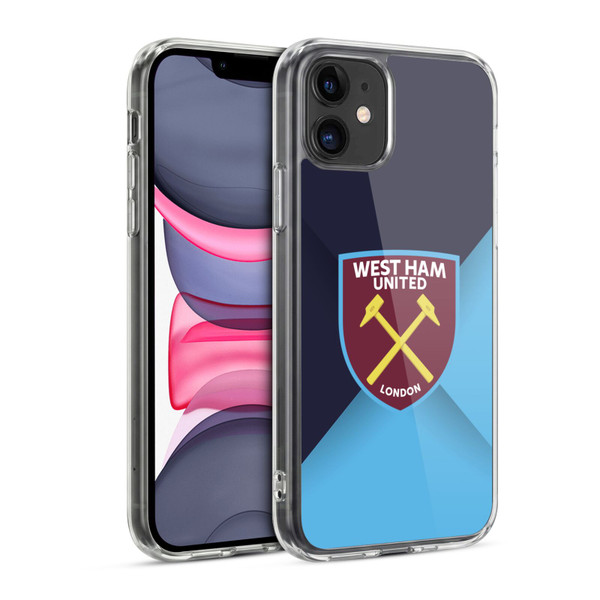 West Ham United FC Crest Blue Gradient Soft Gel Case for Apple iPhone 11