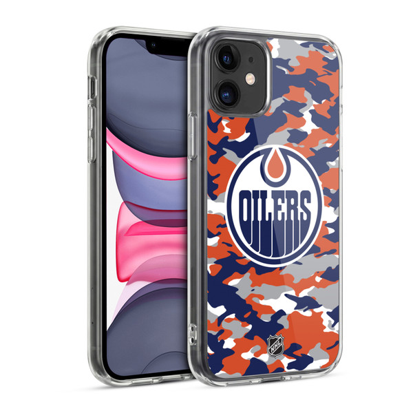 NHL Edmonton Oilers Camouflage Soft Gel Case for Apple iPhone 11