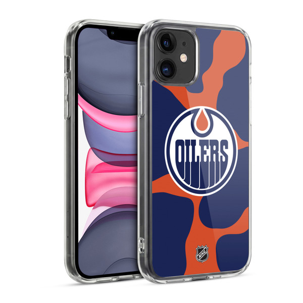 NHL Edmonton Oilers Cow Pattern Soft Gel Case for Apple iPhone 11