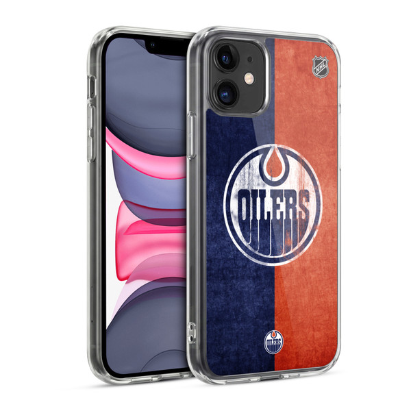 NHL Edmonton Oilers Half Distressed Soft Gel Case for Apple iPhone 11
