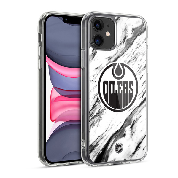 NHL Edmonton Oilers Marble Soft Gel Case for Apple iPhone 11