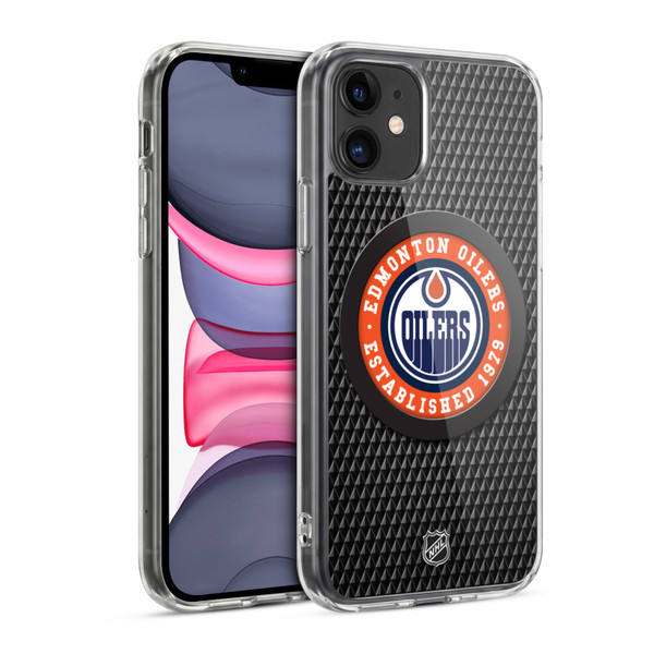 NHL Edmonton Oilers Puck Texture Soft Gel Case for Apple iPhone 11