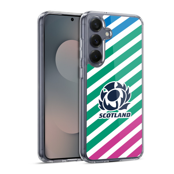Scotland Rugby Graphics Lines Soft Gel Case for Samsung Galaxy S25 & MagSafe