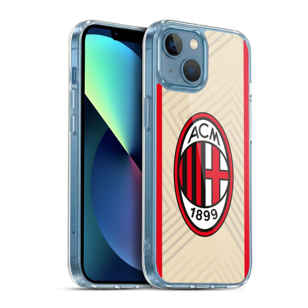 AC Milan 2021/22 Crest Kit Away Soft Gel Case for Apple iPhone 13 Mini & MagSafe