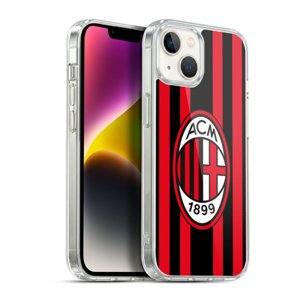 AC Milan 2021/22 Crest Kit Home Soft Gel Case for Apple iPhone 14 Plus & MagSafe