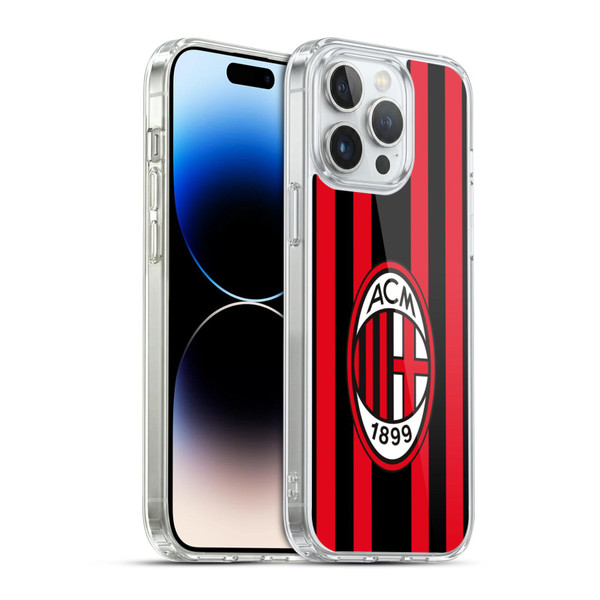 AC Milan 2021/22 Crest Kit Home Soft Gel Case for Apple iPhone 14 Pro Max & MagSafe