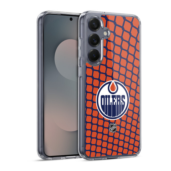NHL Edmonton Oilers Net Pattern Soft Gel Case for Samsung Galaxy S25 & MagSafe