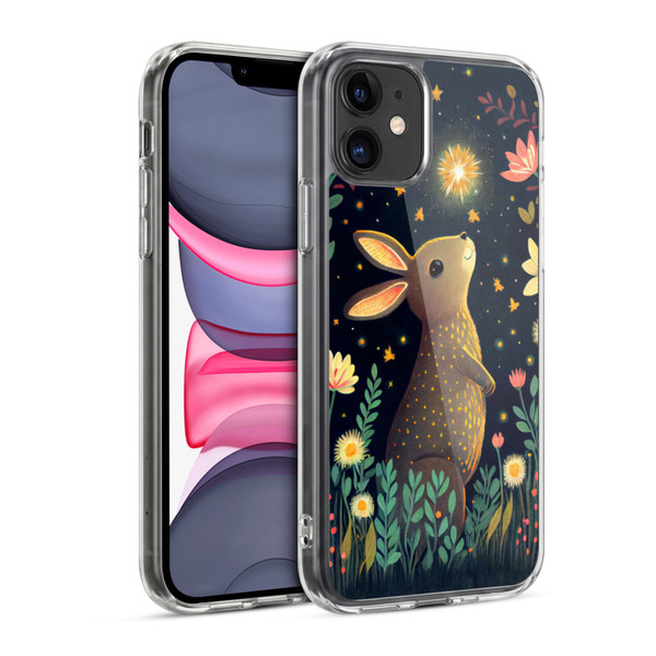 JK Stewart Art Rabbit Catching Falling Star Soft Gel Case for Apple iPhone 11