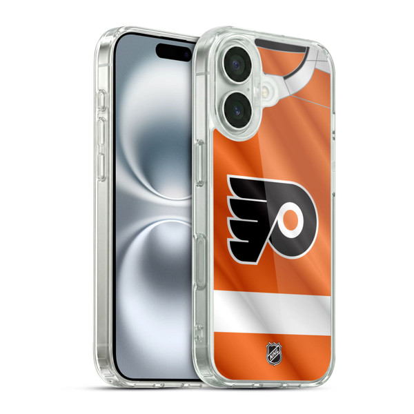 NHL Philadelphia Flyers Jersey Soft Gel Case for Apple iPhone 16 & MagSafe