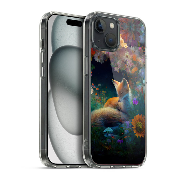 JK Stewart Art Fox Soft Gel Case for Apple iPhone 15 Plus & MagSafe
