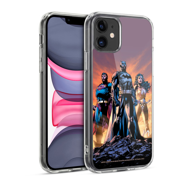 Justice League DC Comics Comic Book Covers Icons Trinity Soft Gel Case for Apple iPhone 11