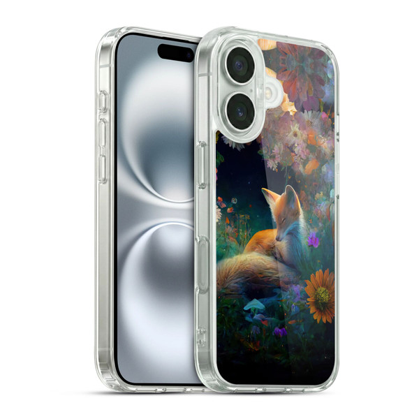 JK Stewart Art Fox Soft Gel Case for Apple iPhone 16 & MagSafe