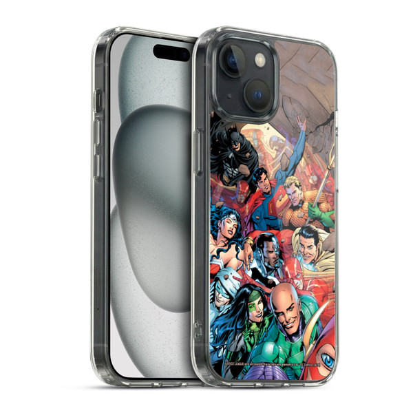 Justice League DC Comics Comic Book Covers #34 Group Soft Gel Case for Apple iPhone 15 & MagSafe