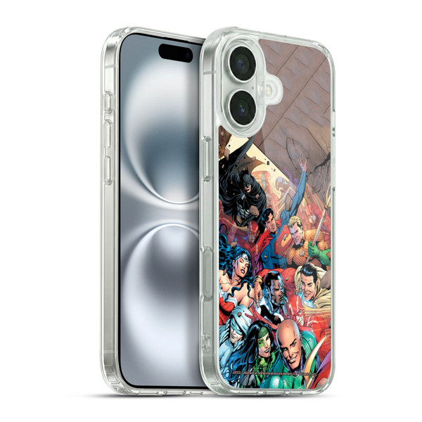 Justice League DC Comics Comic Book Covers #34 Group Soft Gel Case for Apple iPhone 16 Plus & MagSafe