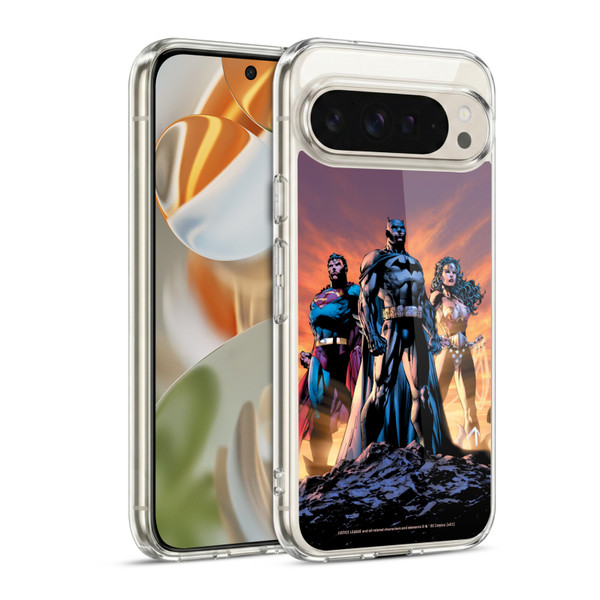 Justice League DC Comics Comic Book Covers Icons Trinity Soft Gel Case for Google Pixel 9 / Pixel 9 Pro