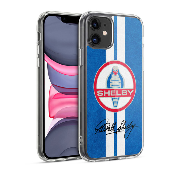 Shelby Logos Distressed Blue Soft Gel Case for Apple iPhone 11