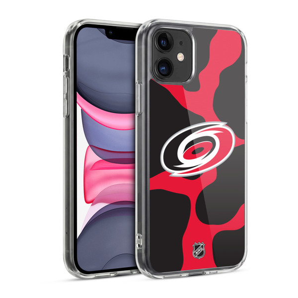 NHL Carolina Hurricanes Cow Pattern Soft Gel Case for Apple iPhone 11