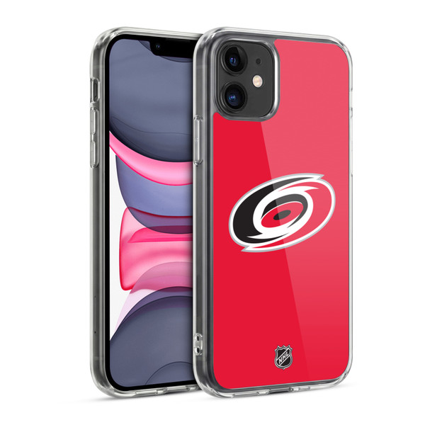 NHL Carolina Hurricanes Plain Soft Gel Case for Apple iPhone 11