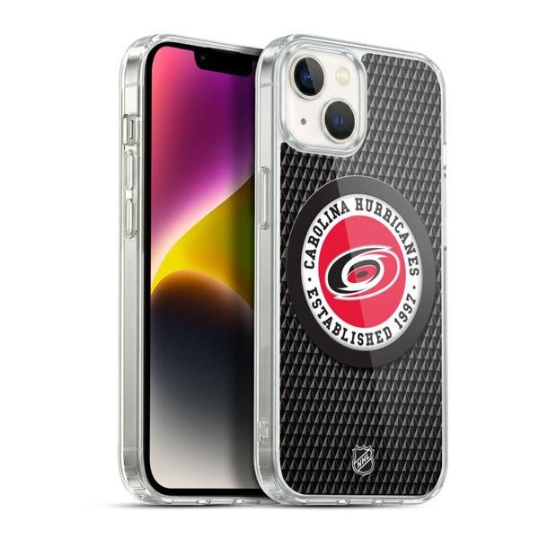 NHL Carolina Hurricanes Puck Texture Soft Gel Case for Apple iPhone 14 Plus & MagSafe