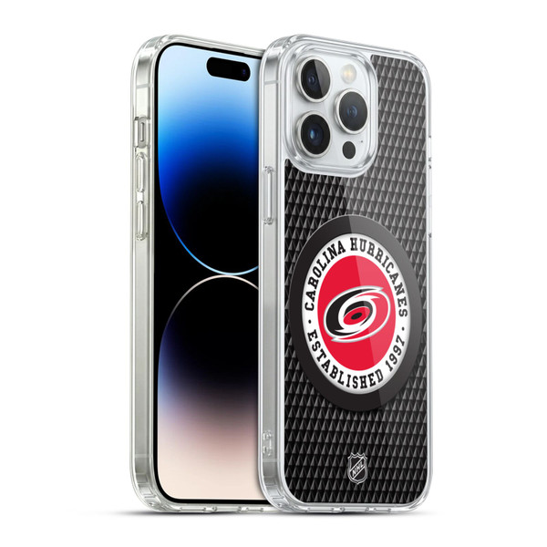 NHL Carolina Hurricanes Puck Texture Soft Gel Case for Apple iPhone 14 Pro Max & MagSafe