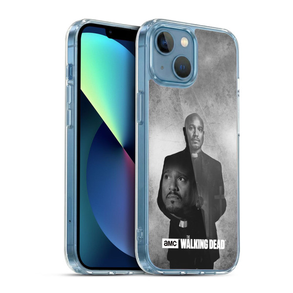 AMC The Walking Dead Double Exposure Gabriel Soft Gel Case for Apple iPhone 13 Mini & MagSafe