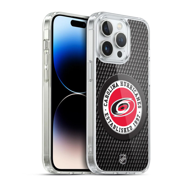 NHL Carolina Hurricanes Puck Texture Soft Gel Case for Apple iPhone 14 Pro & MagSafe