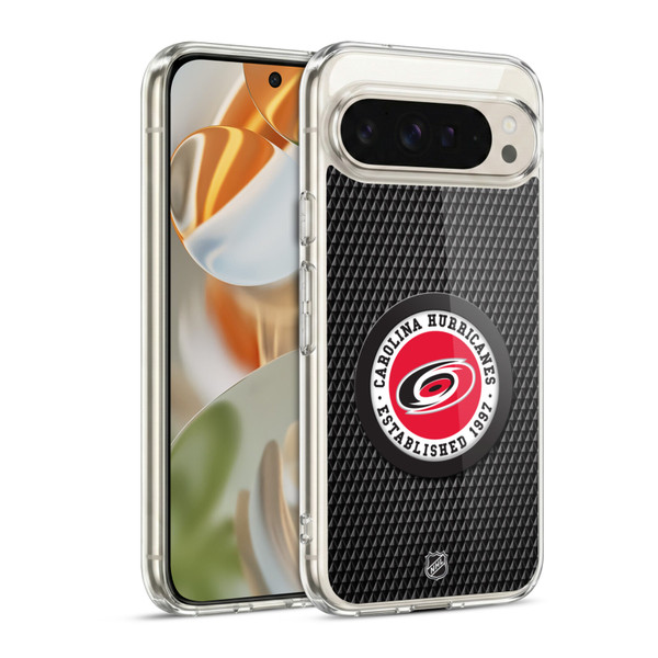 NHL Carolina Hurricanes Puck Texture Soft Gel Case for Google Pixel 9 / Pixel 9 Pro