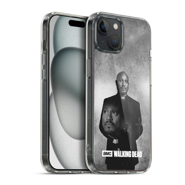 AMC The Walking Dead Double Exposure Gabriel Soft Gel Case for Apple iPhone 15 Plus & MagSafe