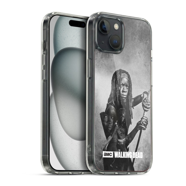 AMC The Walking Dead Double Exposure Michonne Soft Gel Case for Apple iPhone 15 Plus & MagSafe