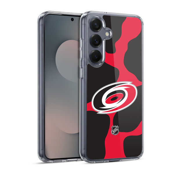 NHL Carolina Hurricanes Cow Pattern Soft Gel Case for Samsung Galaxy S25 & MagSafe