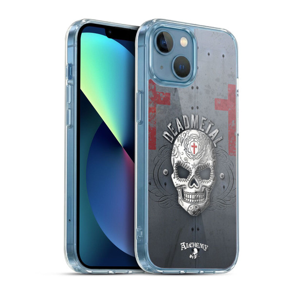 Alchemy Gothic Skull Dead Metal Soft Gel Case for Apple iPhone 13 Mini & MagSafe