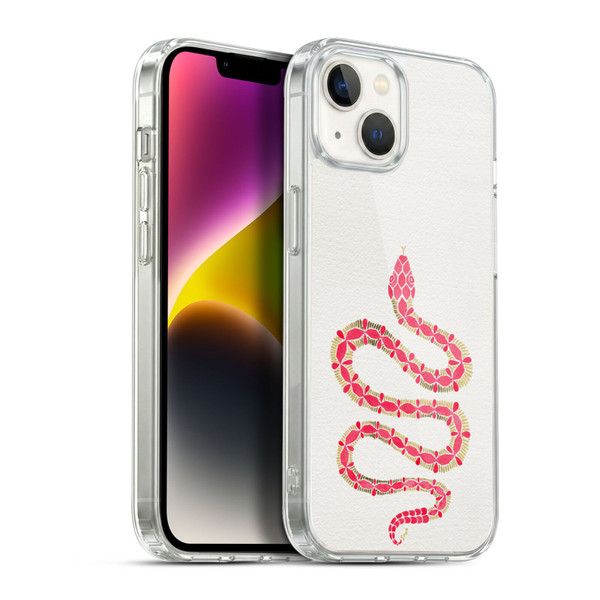 Cat Coquillette Animals Snake Pink Soft Gel Case for Apple iPhone 14 Plus & MagSafe
